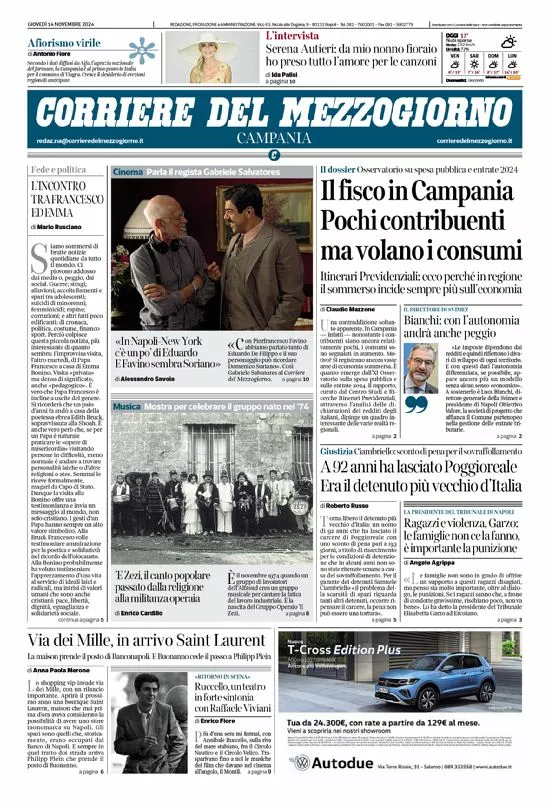 Prima-pagina-corriere del mezzogiorno-del-2024-11-14